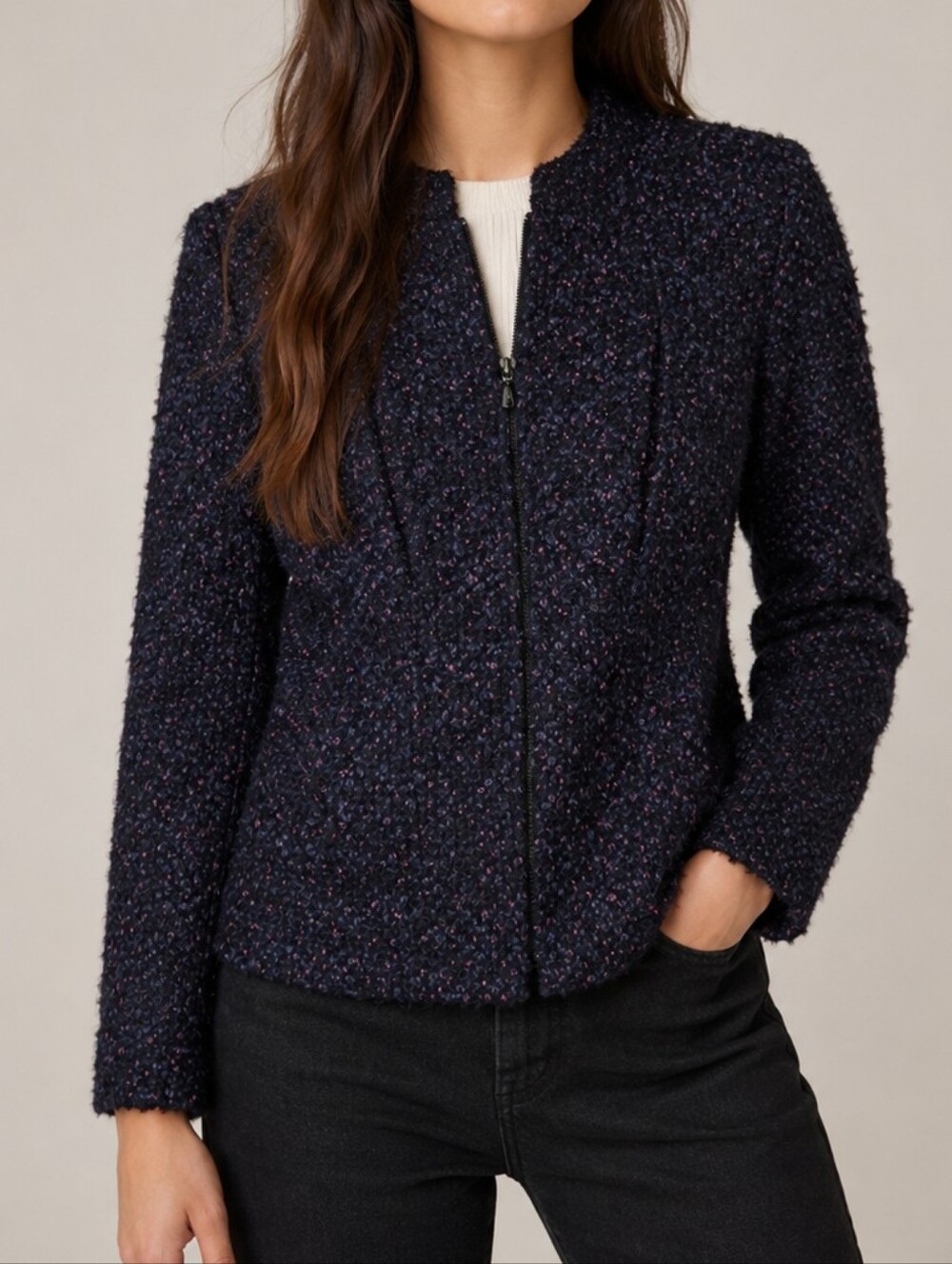 Lafayette 148 New York Wool Blend Confetti Blazer Jacket